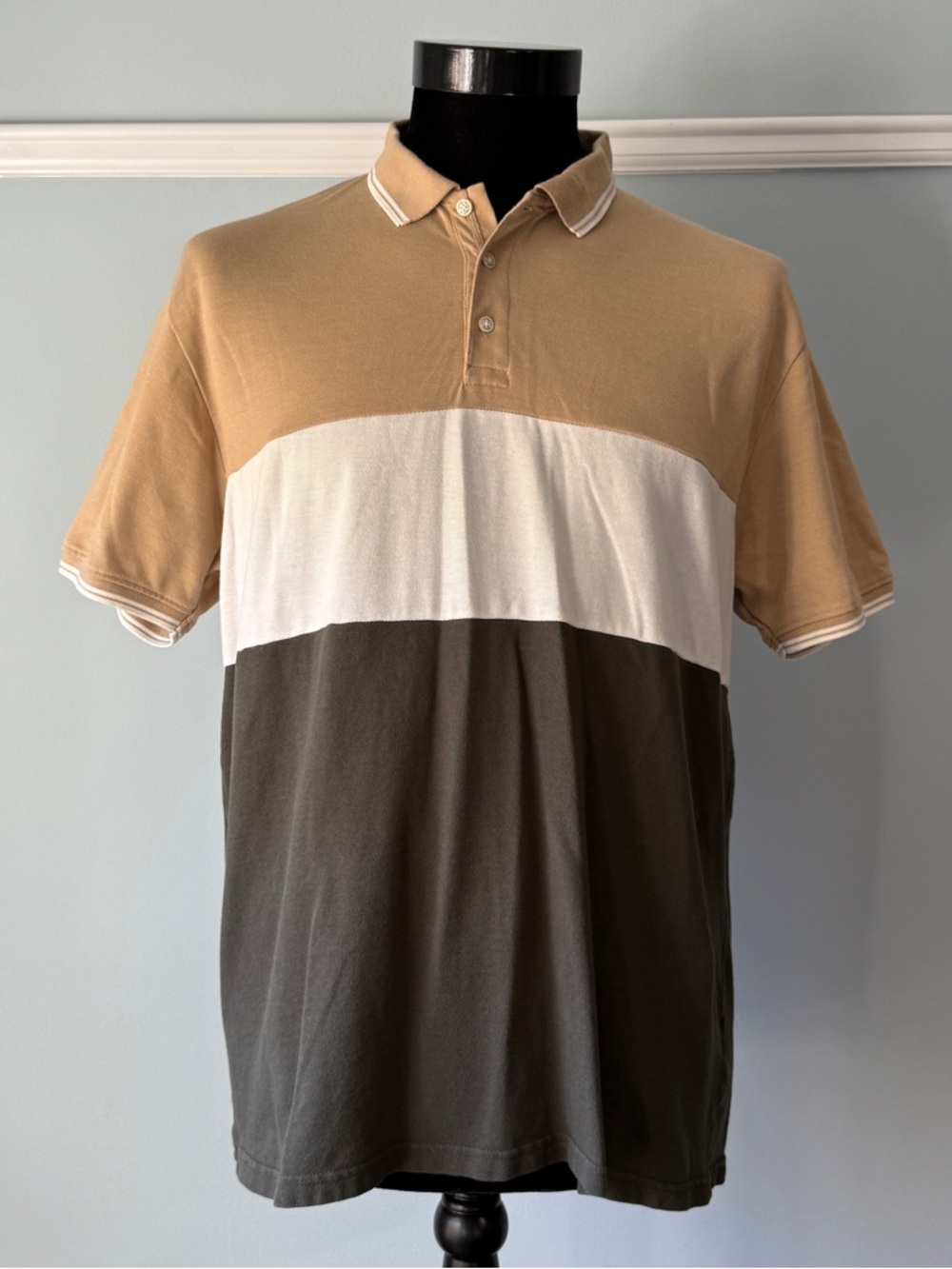 Denim & Flower Color Block Men's Polo